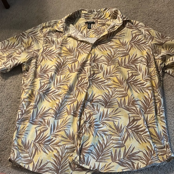 Alfani Mens Hawaiian Button Down Shirt - Picture 1 of 2